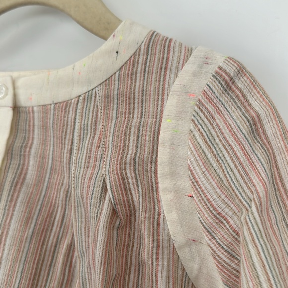 $230 Bonpoint Onelle Cream Multi stripe Tunic Top - Picture 2 of 7